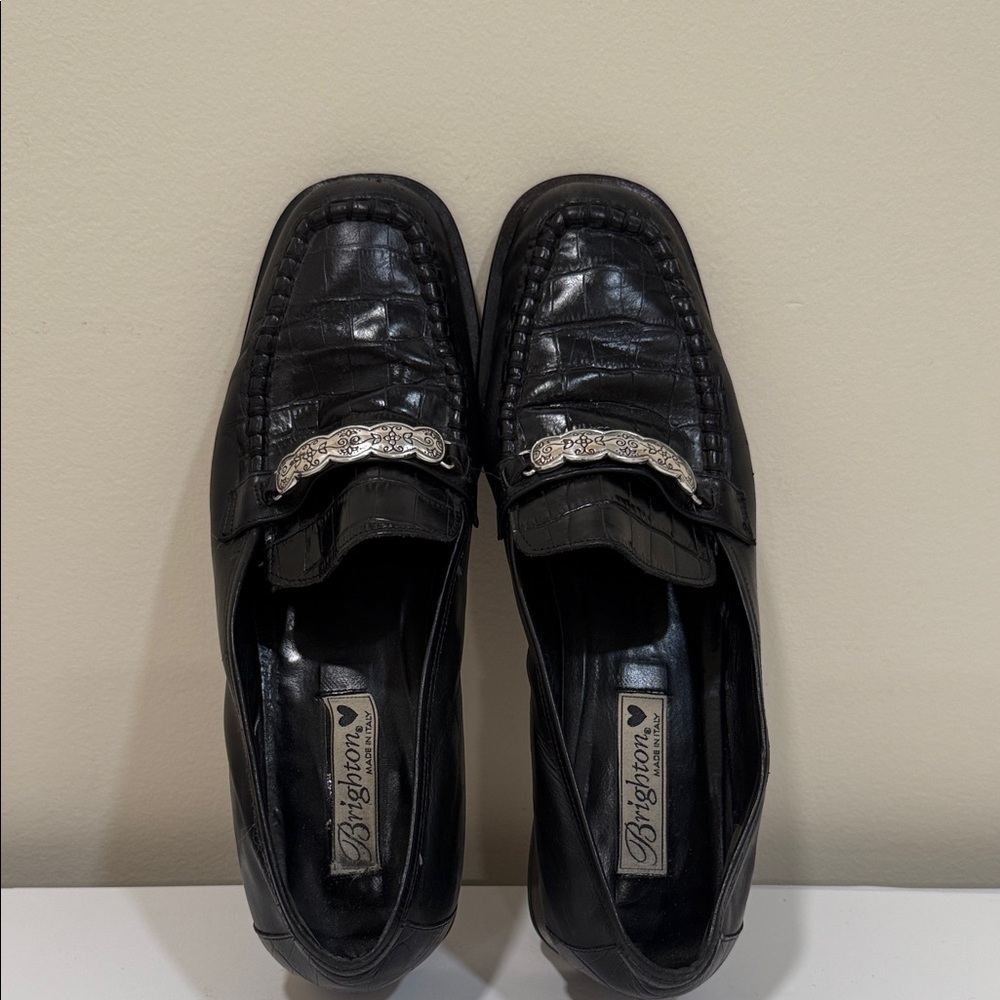 Brighton Black Loafers with Silver Accents - Picture 6 of 7